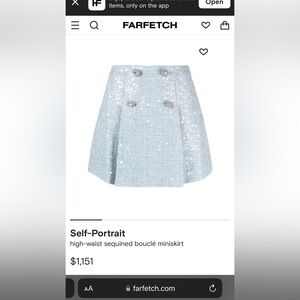 Self Portrait sequin Boucle mini skirt